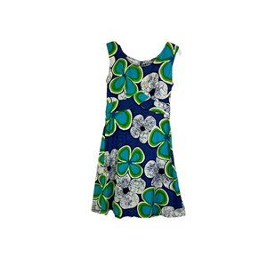 Vintage 70s Hawaii Nei Honolulu Womens 10 Hawaiian Floral Sleeveless Dress USA